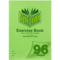 Spirax P109 A4 96 Page 14mm Dotted Thirds PP Exercise Book