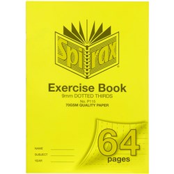 Spirax P115 A4 64 Page 9mm Dotted Thirds PP Exercise Book