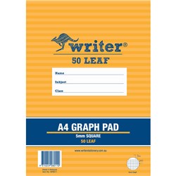 A4 5mm Graph Pad 7 Hole 50 Leaf