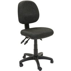 EC070CM Small Seat Office Chair 3 Lever Medium Back Black Fabric Seat and Back