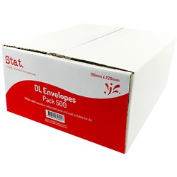 Stat. Peel And Seal Envelope DL Secretive White Pack of 500