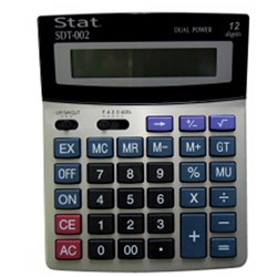 Stat. SDT-002 12 Digit Dual Power Medium Desktop Calculator
