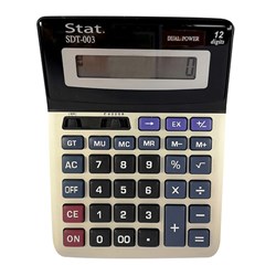 Stat. SDT-003 12 Digit Dual Power Large Desktop Calculator