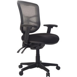 Buro Metro Mesh Chair Nylon Base Seat Slide With Arms Black Fabric Seat