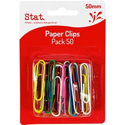 Stat. Large 50mm Multi Coloured Paper Clips