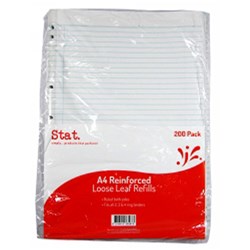 A4 7mm Ruled Loose Leaf Reinforced Refills