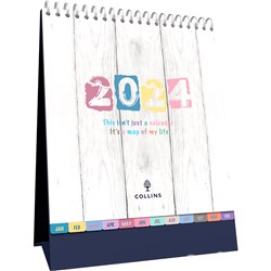 Collins 2024 Brighton 175x220mm Month To View Desk Calendar
