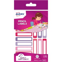 Avery Kids Assorted 52x12mm Pencil Labels