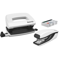 Leitz Nexxt Wow Stapler & 2 Hole Punch 10 Sheet Capacity White