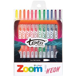 Texta Zoom Twist Crayons - Neon Colours