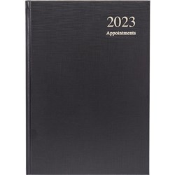 Collins 2023 Essential A5 Day To Page Black Appointment Diary