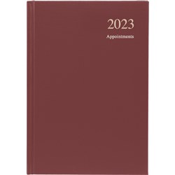 Collins 2024 Essential A5 Day To Page Maroon Appointment Diary