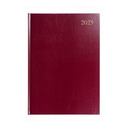 Collins 2025 Essential A4 Day To Page Maroon Diary