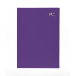 Collins 2025 Essential A4 Day To Page Purple Diary