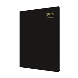 Collins 2026 Essential A4 Day To Page Black Appointment Diary