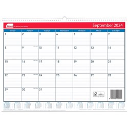 Sasco 2024 530x395mm Month To View Wall Calendar