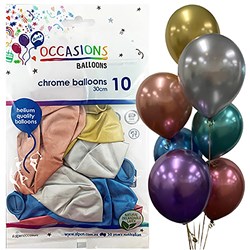 Alpen Chrome Assorted Colour 30cm Balloons