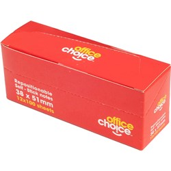 Office Choice 38x51mm Yellow Adhesive Notes