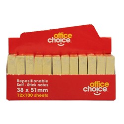 Office Choice 38x51mm Yellow Adhesive Notes