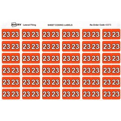 Avery Side Tab 23 Year Code Label 25x38mm