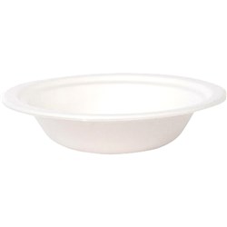Earth Eco Sugarcane  Round Bowls 180mm White