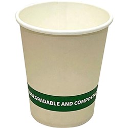 Earth Recyclable Single Wall Paper Cup 8oz White