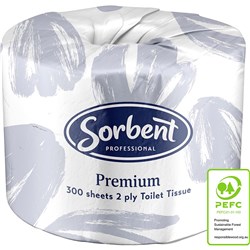 Sorbent Professional Premium 2 Ply 300 Sheet Toilet Tissue Rolls
