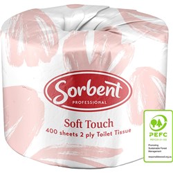 Sorbent Professional Soft Touch 2 Ply 400 Sheet Toilet Tissue Roll