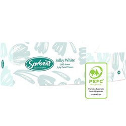 Sorbent Professional Silky White 2 Ply 200 Sheet Facial Tissues