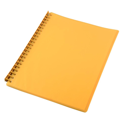 A4 Yellow 20 Pocket Refillable Display Book
