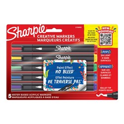 Sharpie Creative Assorted Colour Medium Bullet Tip Water-Based Acrylic Markers