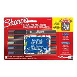 Sharpie Creative Assorted Colour Medium Brush Tip Water-Based Acrylic Markers