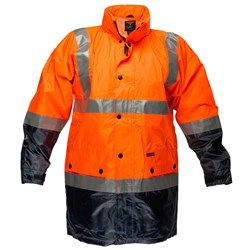 Portwest Eyre Hi-Vis Contrast Rain Traffic Jacket Medium Orange And Navy