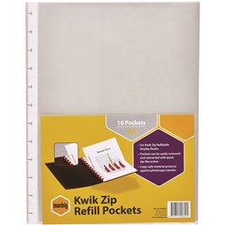 Refill Pockets Kwik Zip A4 Display Book