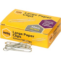 Marbig Paper Clips Large 33mm