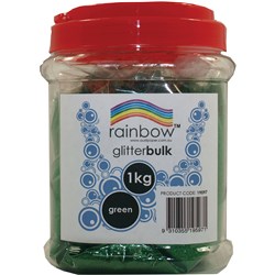 Glitter Rainbow Bulk Green 1Kg