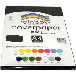 Rainbow Cover Paper A4 125gsm Black 100 Sheets