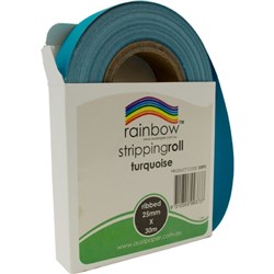 Rainbow Ribbed Stripping Roll 25mmx30m - Turquoise