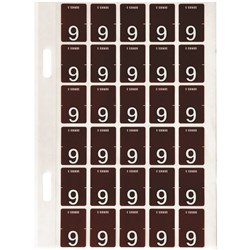 Avery Numeric Coding Label 9 Top Tab 20x30mm Brown