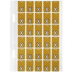 Avery Alphabet Coding Label X Top Tab 20x30mm Mustard