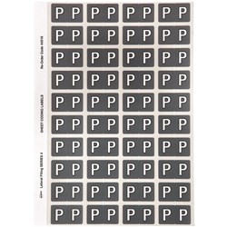 Avery Alphabet Coding Label P Side Tab 25x42mm Grey