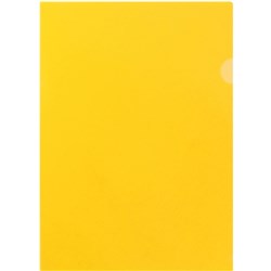 Bantex Plastic Letter Files A4 Transparent Plastic Yellow Pack of 10