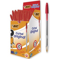 Bic Cristal Medium Red Ballpoint Pen