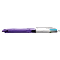 Bic 4 Colour Retractable Fashion Grip Ballpoint Pen