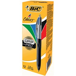 Bic 4 Colour Retractable Grip Pro Ballpoint Pen