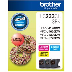 Brother LC-233 3 Colour Ink Value Pack