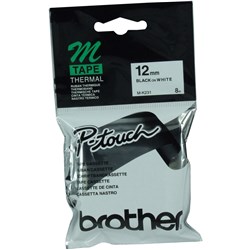Brother P-touch MK-231 12mm Black/White Label Tape