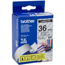 Label Tape Brother P-Touch Tze-161 36mm Black/Clear
