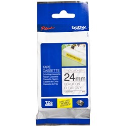Label Tape Brother P-Touch Tze-S151 24mm Black/Clear Strong Adhesive