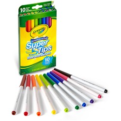 Crayola Super Tip Assorted Colours Washable Markers -Pack of 10
